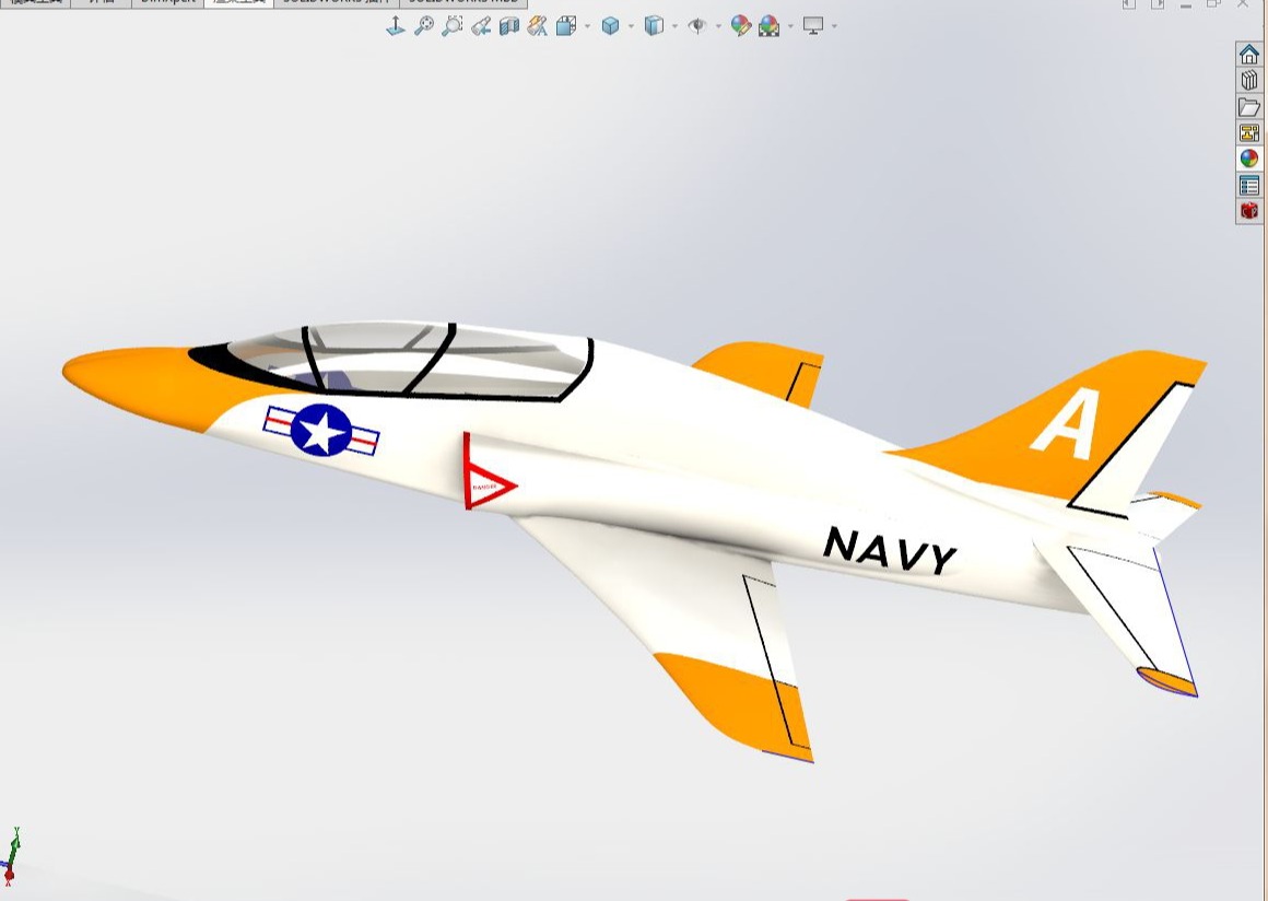 SOLIDWORKS模型下載-教練飛機 3D模型